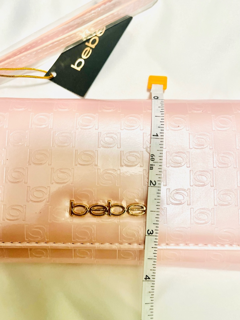 Bebe Blush Pink Patent Embossed Wristlet Wallet - NWT - Picture 11 of 12